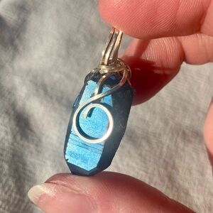 Blue Aura Crystal Pendant